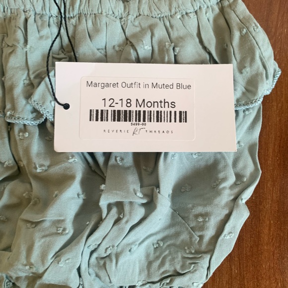 Reverie Threads Margaret Outfit in Muted Blue (12-18m) - Picture 2 of 2